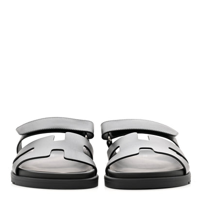 Hermes Calfskin Womens Chypre Sandals 37 Black 2 of 9