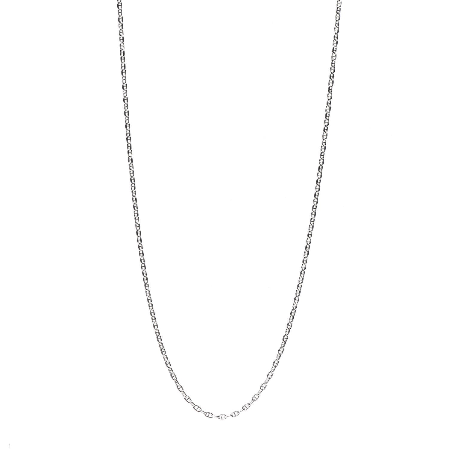 Hermes Sterling Silver Chaine D'Ancre Clou de Selle Necklace 1 of 6