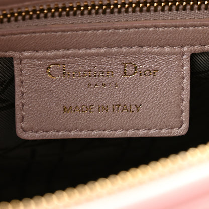 Christian Dior Pearly Lambskin Cannage Medium Lady Dior Lotus 6 of 13