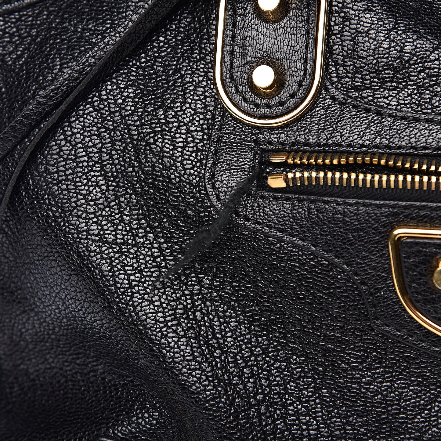 Chevre Gold Metallic Edge Hardware City Black