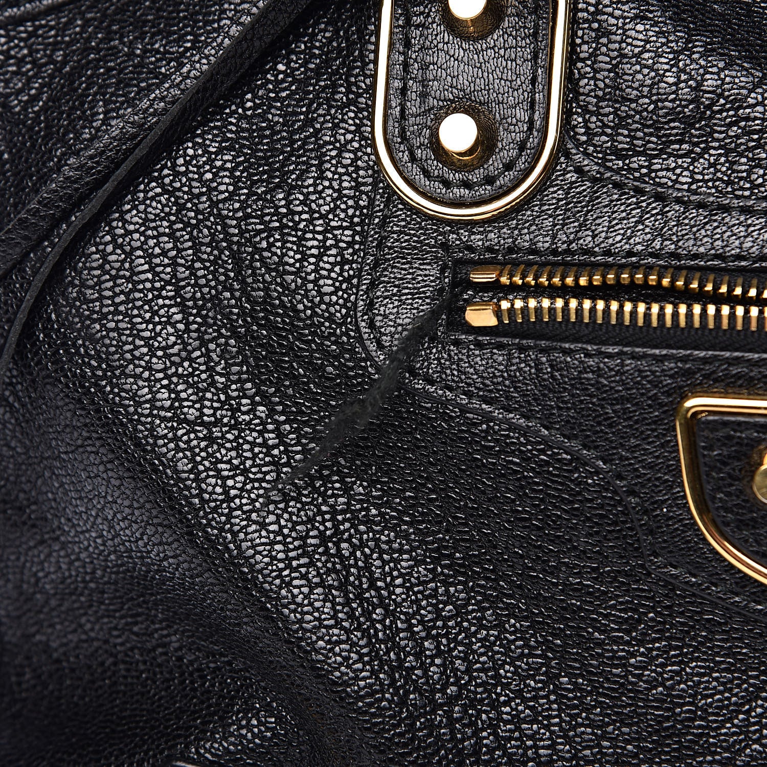 Balenciaga Chevre Gold Metallic Edge Hardware City Black 10 of 12