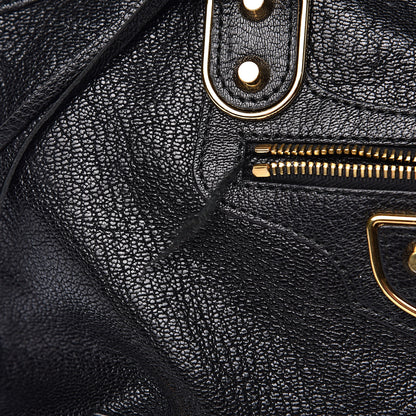 Balenciaga Chevre Gold Metallic Edge Hardware City Black 10 of 12