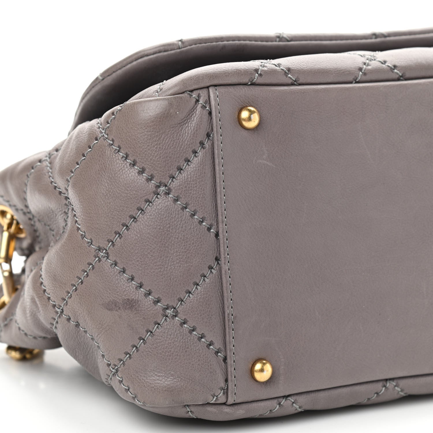 Chanel Calfskin Quilted Retro Chain Flap Grey 9 of 16