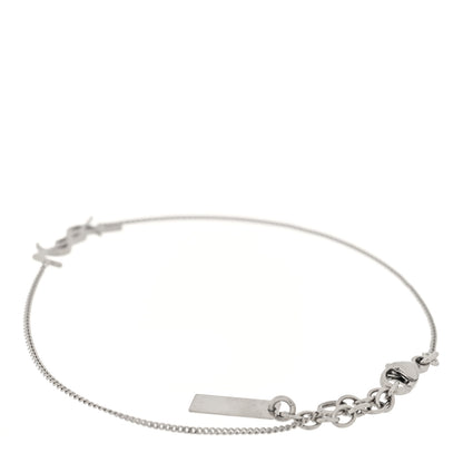 Saint Laurent Brass Monogram Charm Bracelet L Silver 3 of 4