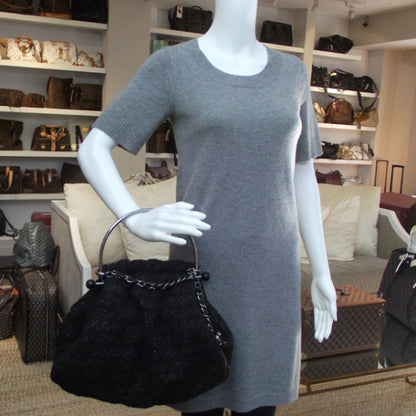 Chanel Tweed Boucle Knitting Bag Black 2 of 12