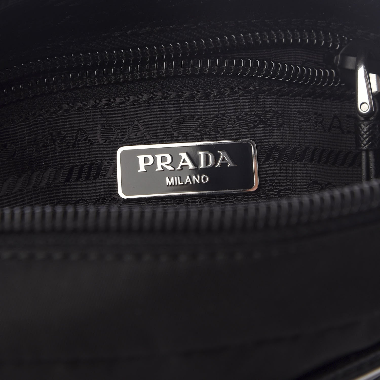 Prada Tessuto Nylon Saffiano Smalto Wristlet Black 5 of 7