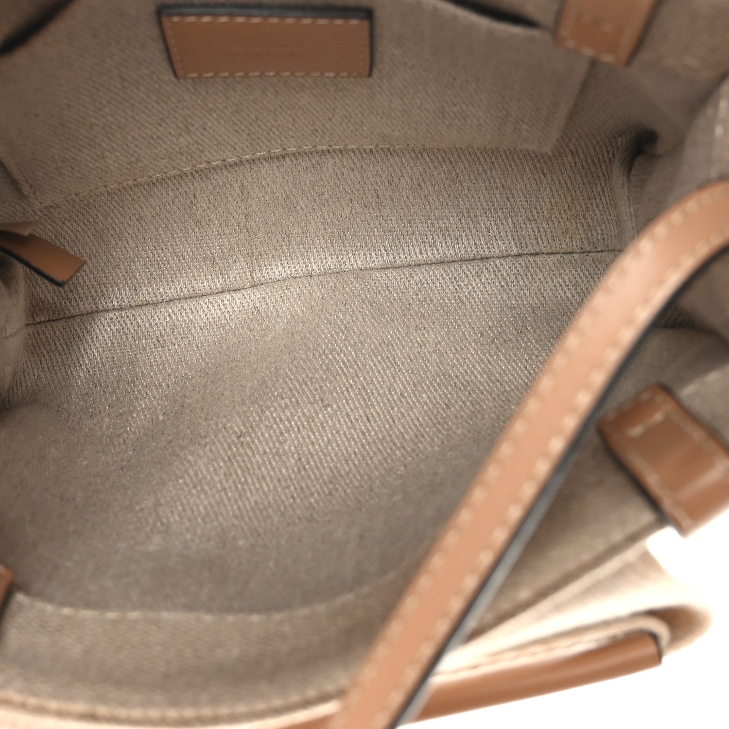 Chloe Cotton Calfskin Mini Woody Ribbon Tote White Light Brown 6 of 9
