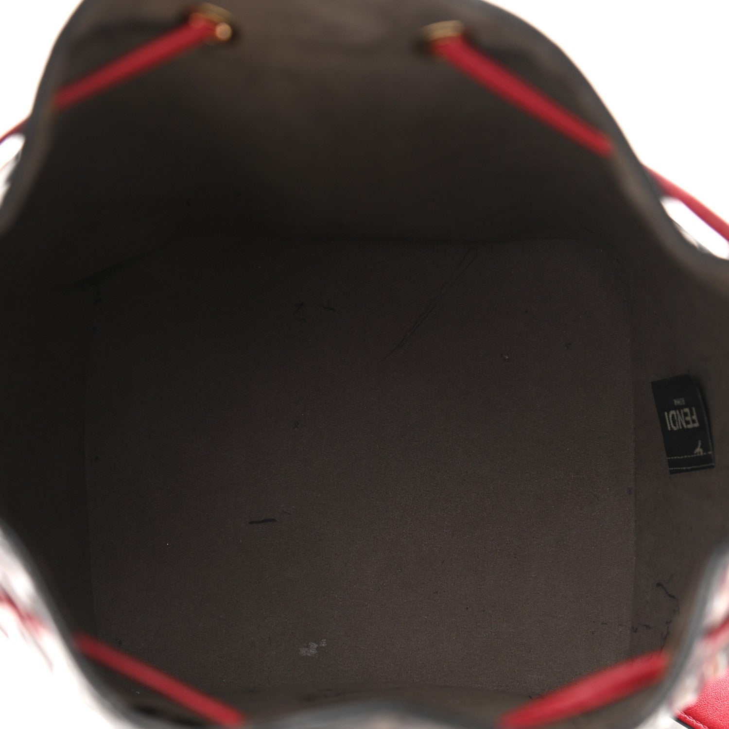 Fendi Vitello Grace F is Fendi Bi-Color FF 1974 Embossed Grande Mon Tresor Bucket Bag Maya Black Fragola 6 of 16
