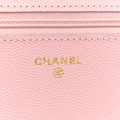 Chanel Caviar Quilted Wallet On Chain WOC Light Pink 9 of 10