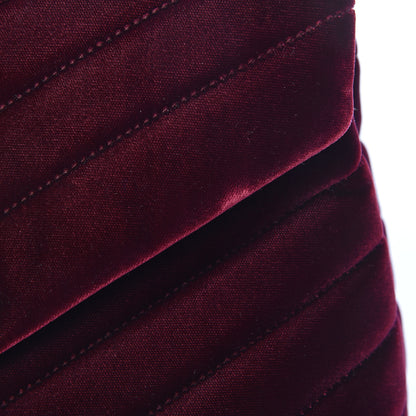 Saint Laurent Velvet Y Quilted Monogram Small Loulou Chain Satchel Burgundy 13 of 15
