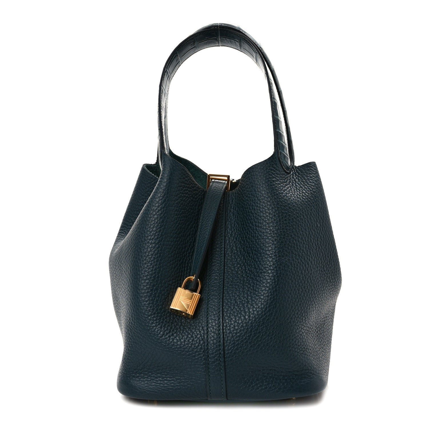 Hermes Taurillon Clemence Matte Alligator Picotin Lock Touch 22 MM Vert Bosphore 1 of 9