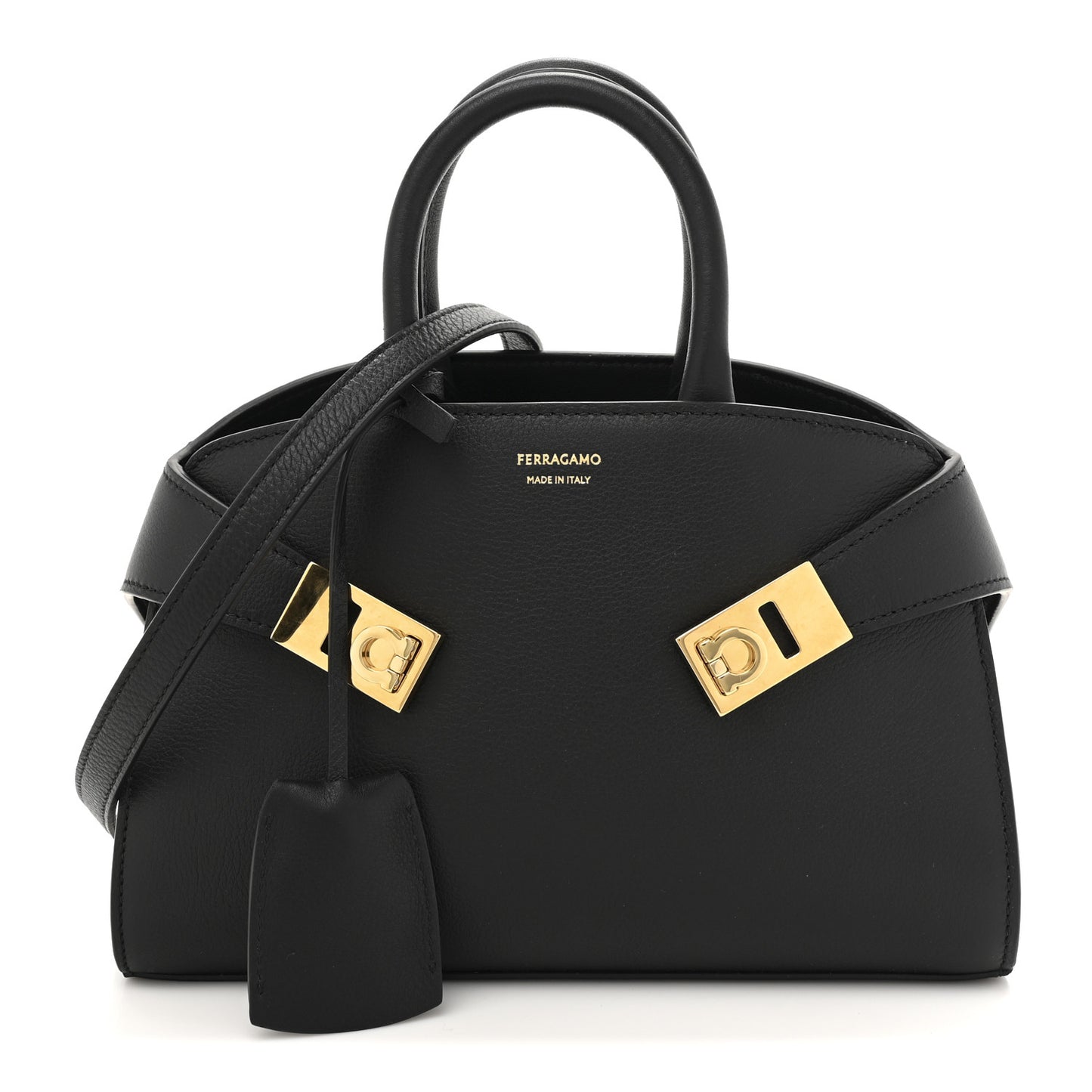 Calfskin Mini Hug Bag Black