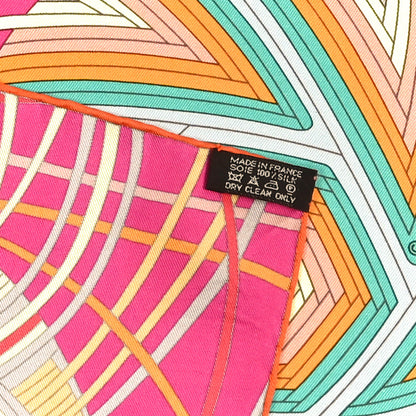 Hermes Silk L'Art Du Temari Scarf 90 Orange Fuchsia Vert 5 of 6