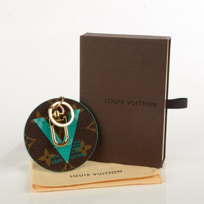 Louis Vuitton Monogram Illustre V Bag Charm Key Ring Turquoise 7 of 7