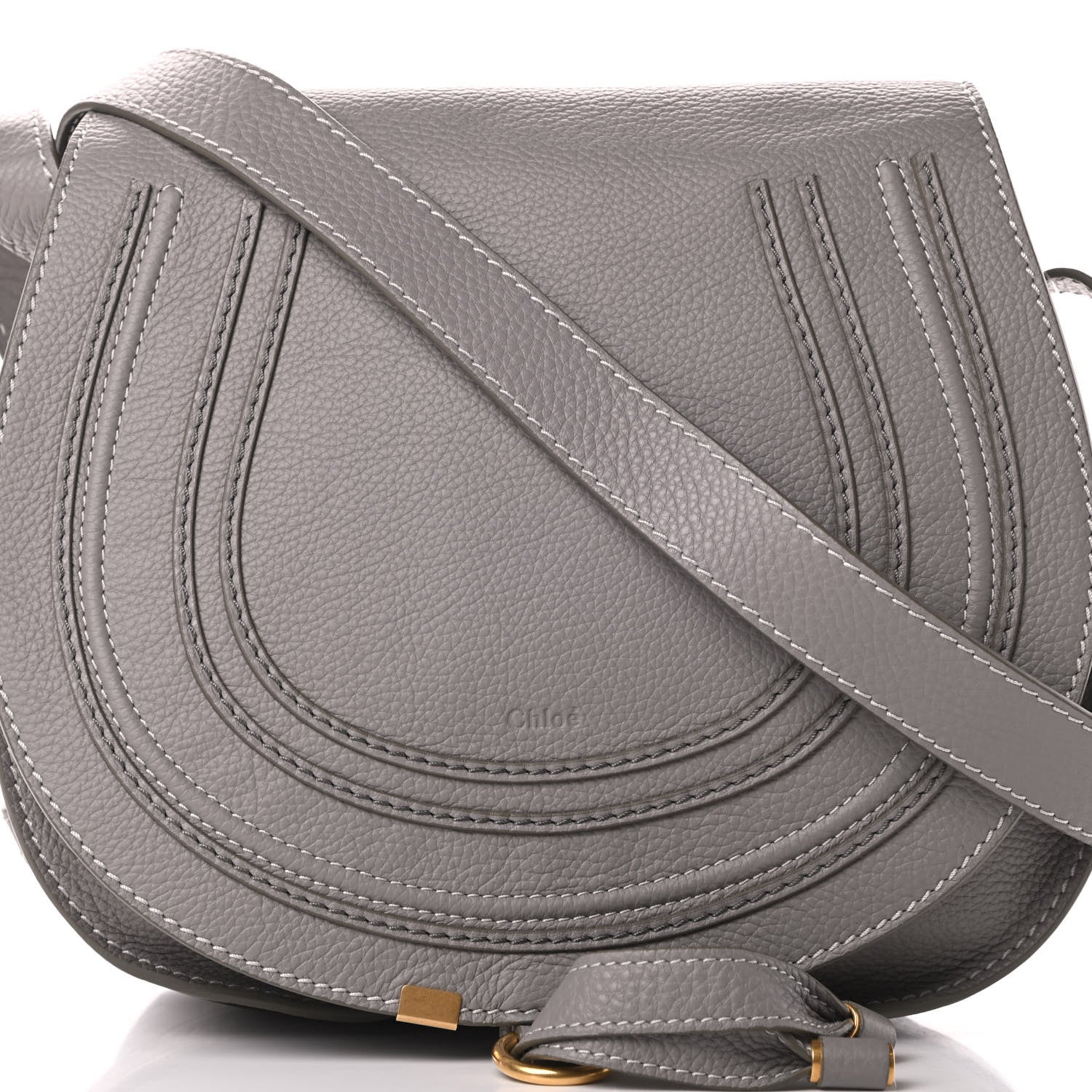 Chloe Calfskin Medium Marcie Round Crossbody Bag Cashmere Grey 9 of 12