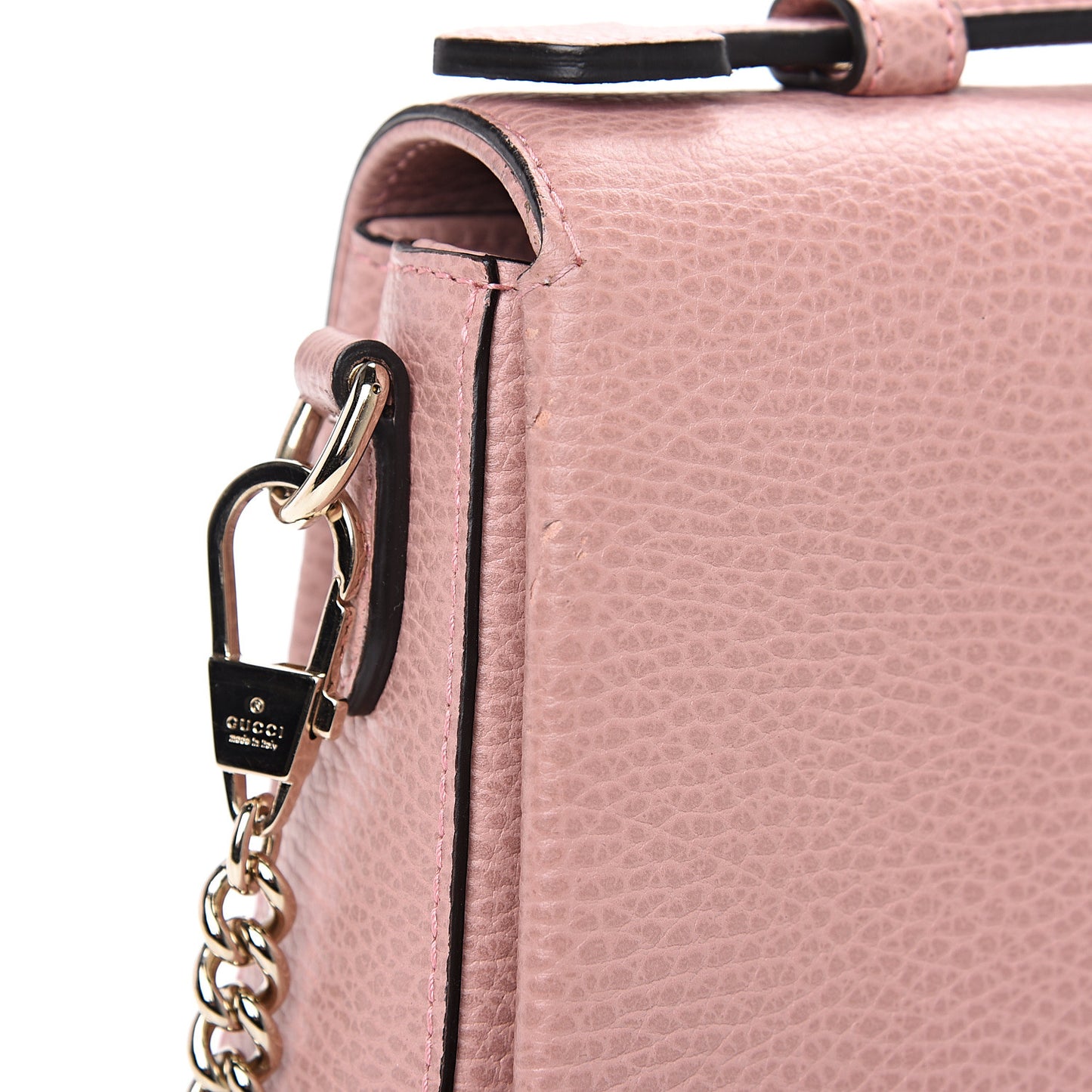 Dollar Calfskin Interlocking G Top Handle Shoulder Bag Soft Pink