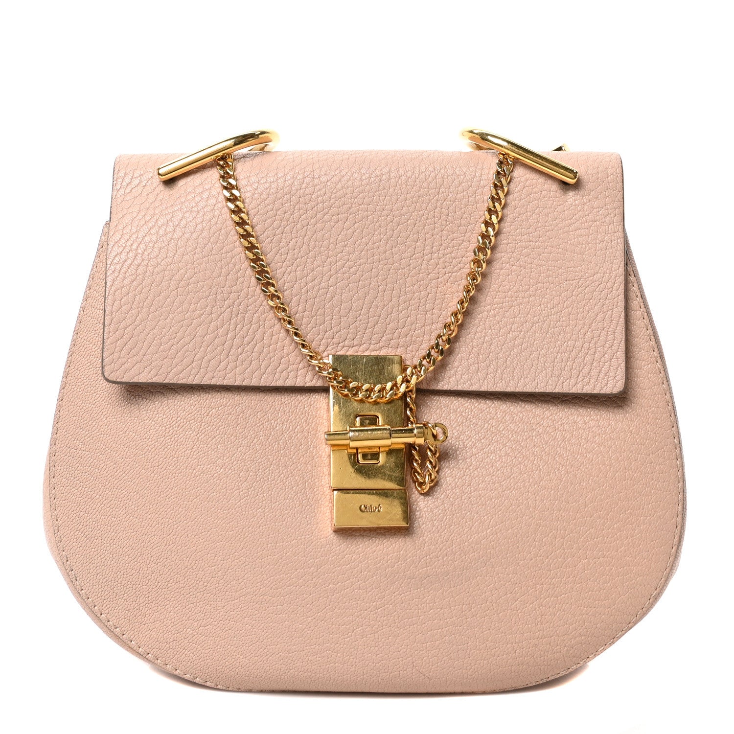 Chloe Grained Lambskin Drew Shoulder Bag Cement Pink 1 of 9
