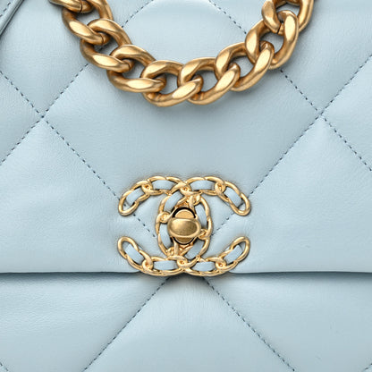 Chanel Lambskin Quilted Medium Chanel 19 Flap Light Blue 8 of 11