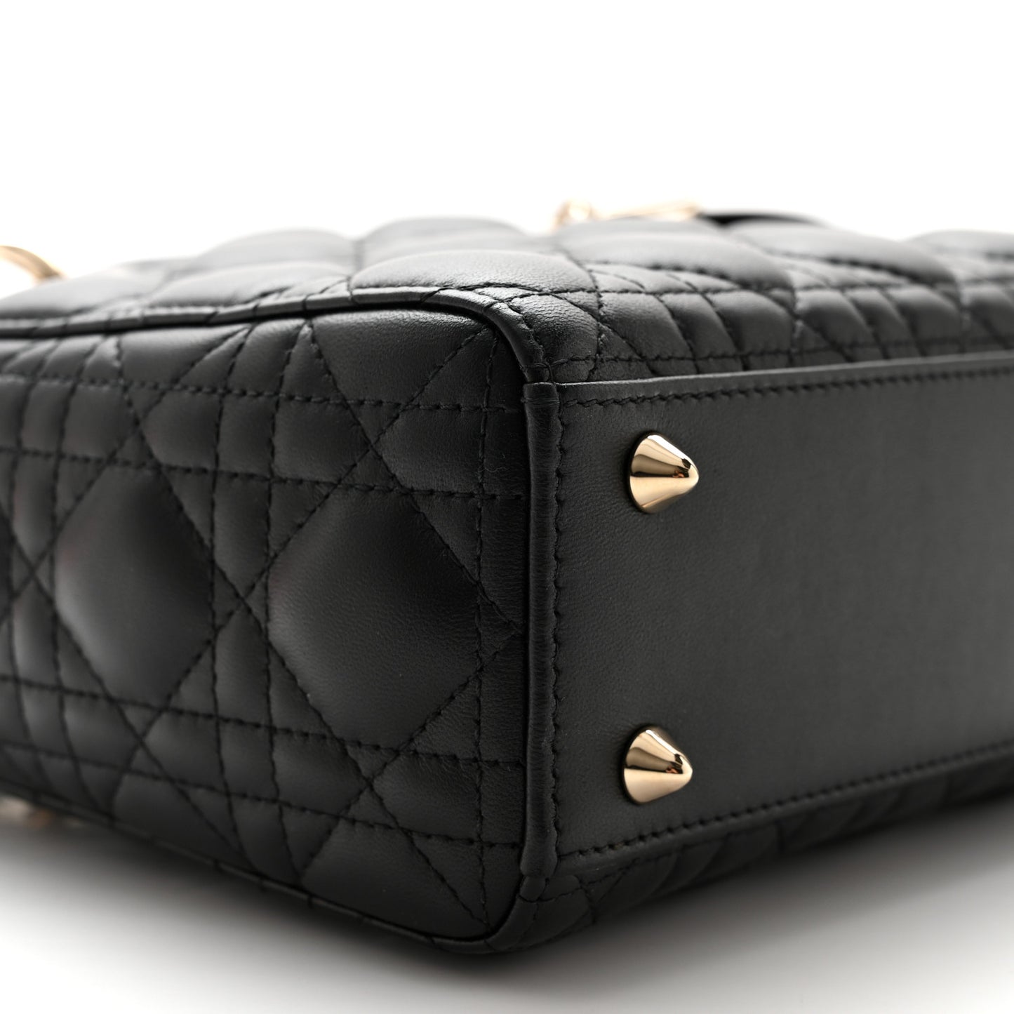 CHRISTIAN DIOR Lambskin Cannage Small My ABCDior Lady Dior Black