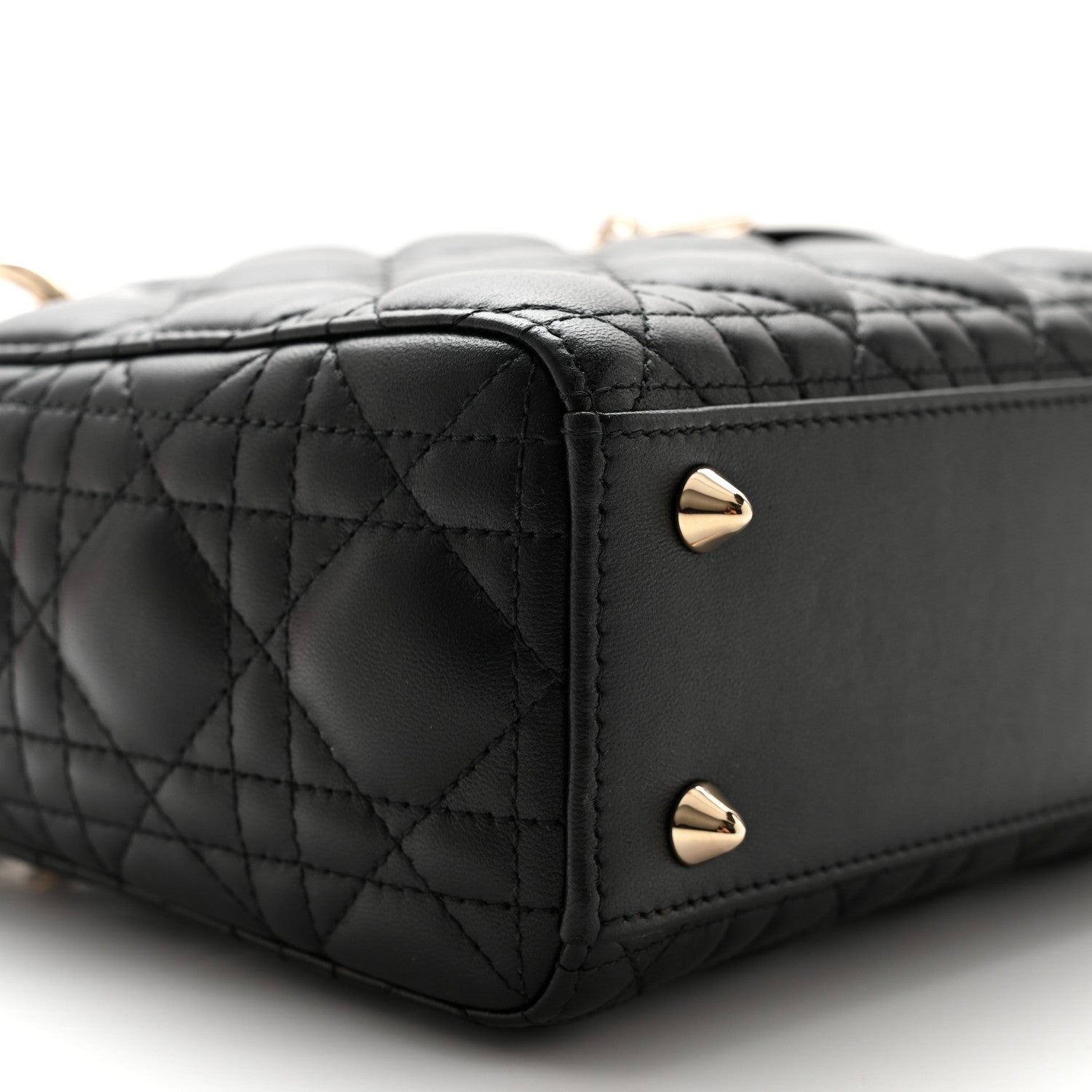 Christian Dior CHRISTIAN DIOR Lambskin Cannage Small My ABCDior Lady Dior Black 9 of 11