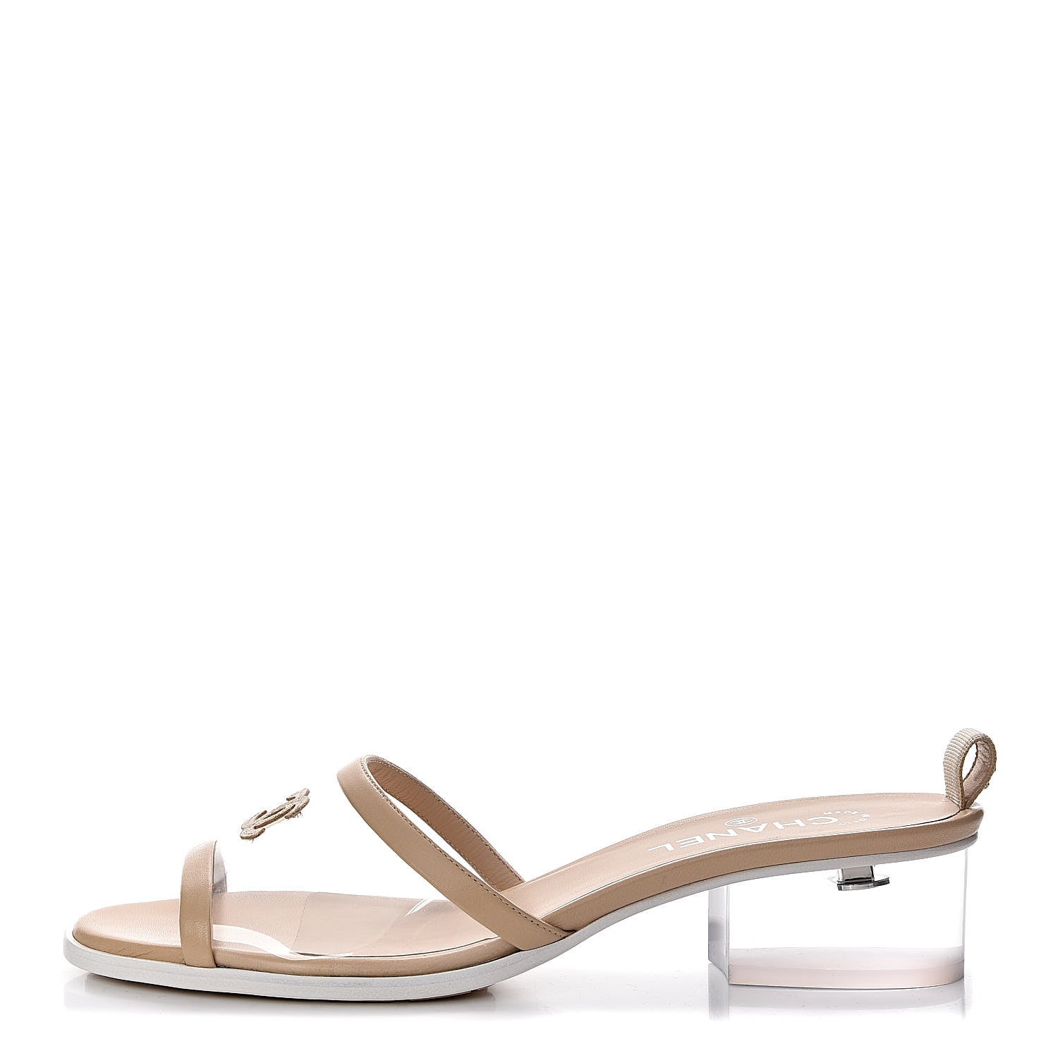 Chanel Lambskin PVC Mule 41.5 Transparent Beige 1 of 8