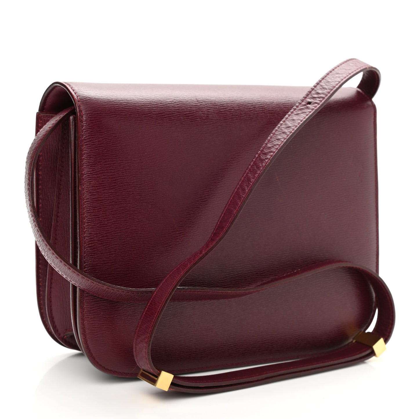 Liege Calfskin Medium Classic Box Flap Bag Burgundy