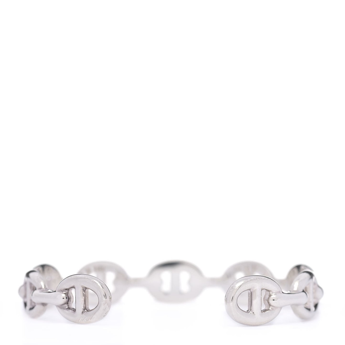 Sterling Silver MM Chaine d'Ancre Enchainee Cuff Bracelet LG