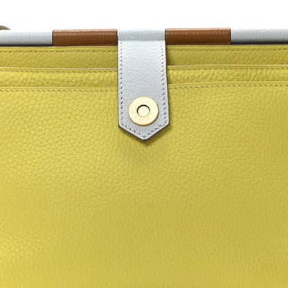 Hermes Taurillon Clemence Chevre Mysore Saut 25  Lime 7 of 9