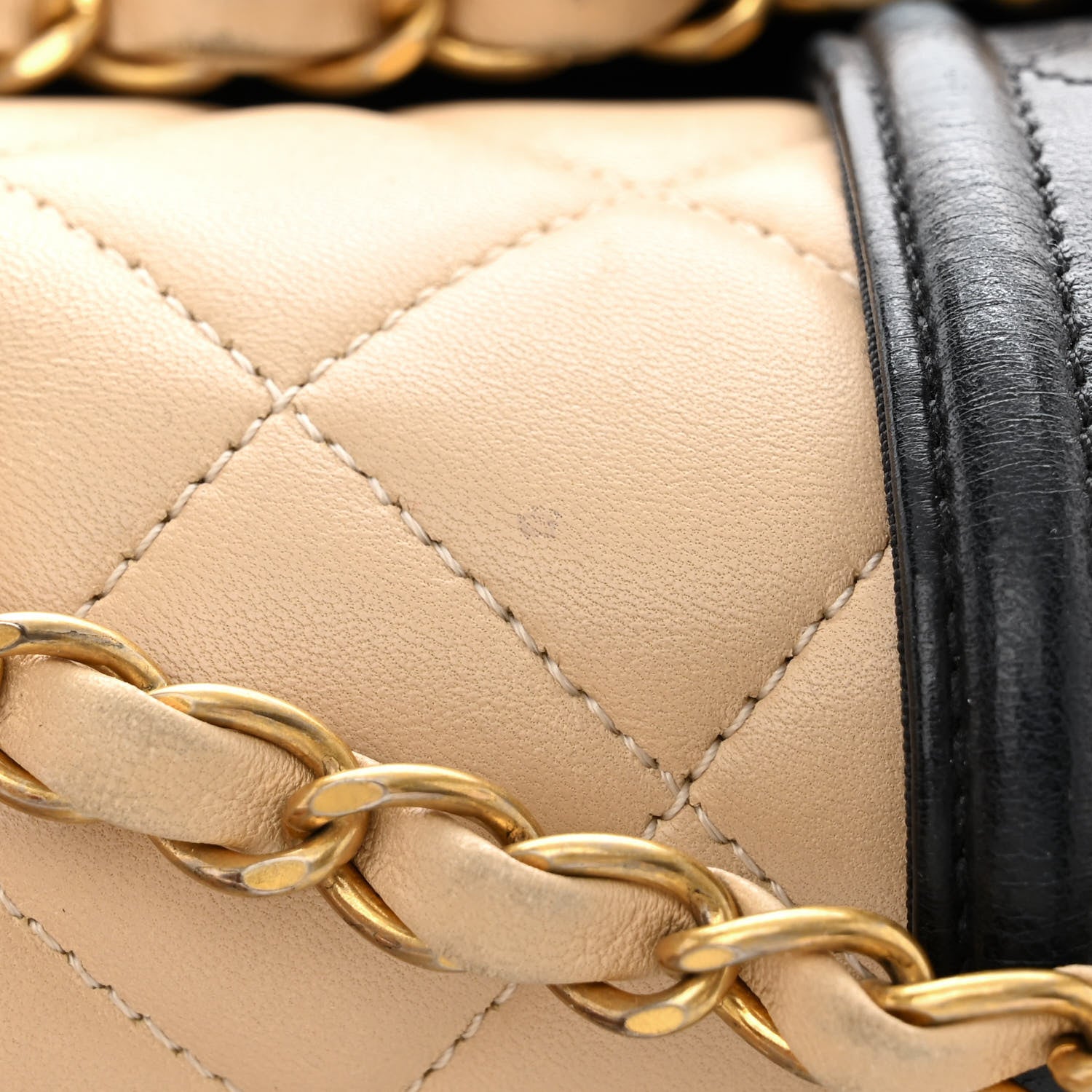 Chanel Lambskin Quilted Large Elegant CC Flap Beige Black 12 of 16