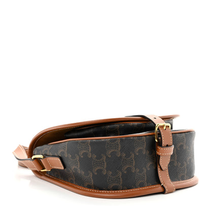 Celine Triomphe Canvas Medium Folco Bag Tan 4 of 10