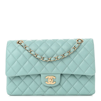 Chanel Caviar Quilted Medium Double Flap Light Blue 1 of 10