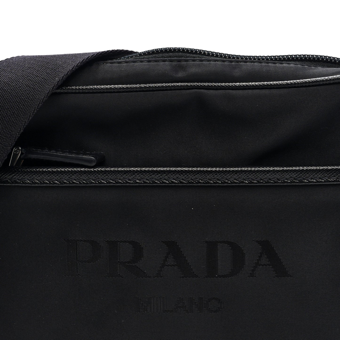 Tessuto Nylon Saffiano Logo Camera Bag Black