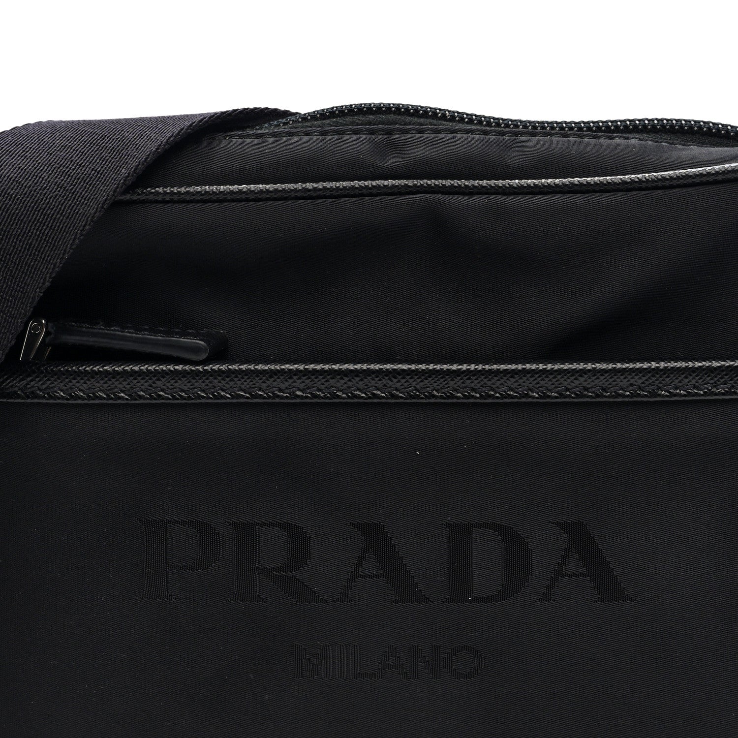 Prada Tessuto Nylon Saffiano Logo Camera Bag Black 7 of 9