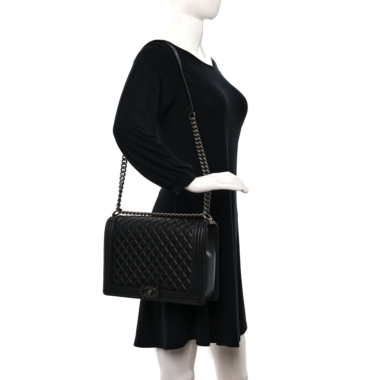Chanel Caviar Quilted Large Boy Flap Black 2 of 9