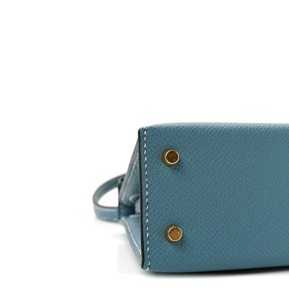 Hermes Epsom Mini Kelly Sellier 20 New Blue Jean 8 of 10