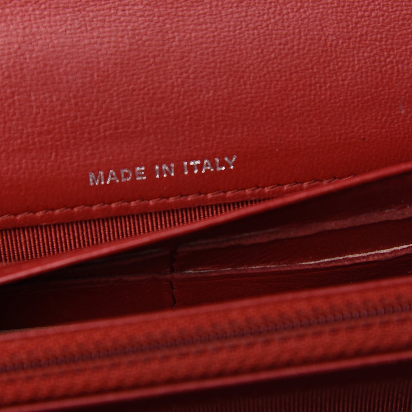Lambskin Quilted Large Gusset Flap Wallet Red