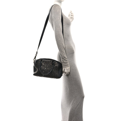 Christian Louboutin Calfskin Eyelet Small Panettone Bowling Bag Black 2 of 8