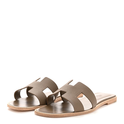 Hermes Epsom Oran Sandals 40.5 Etoupe 4 of 10