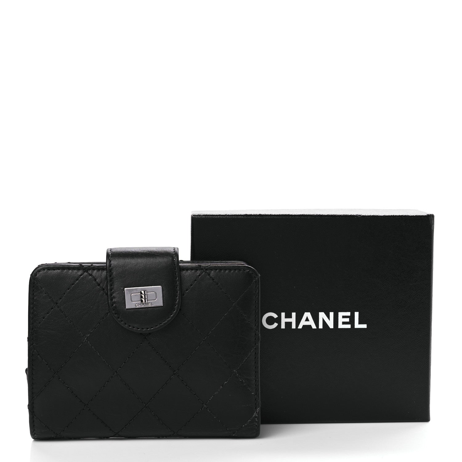 Chanel Aged Lambskin Quilted Reissue French Wallet Black 12 of 12