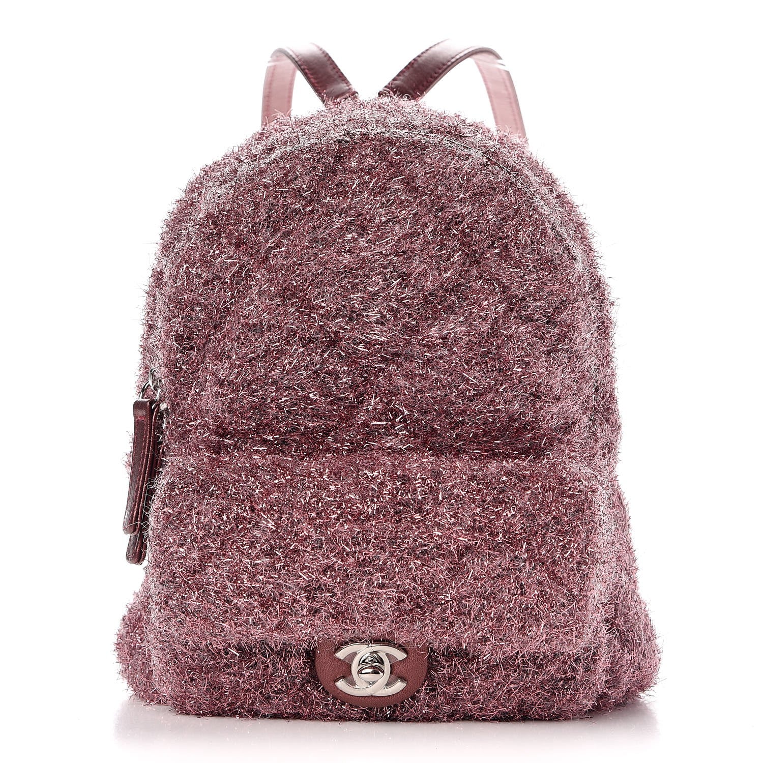 Chanel Lurex Knit Mini Pluto Glitter Backpack Pink 1 of 7