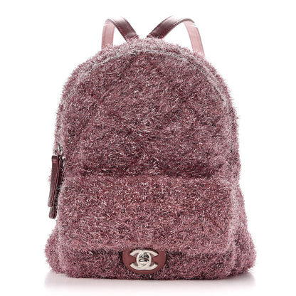 Chanel Lurex Knit Mini Pluto Glitter Backpack Pink 1 of 7