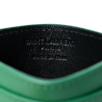 Saint Laurent Calfskin Credit Card Case Green 7 of 8