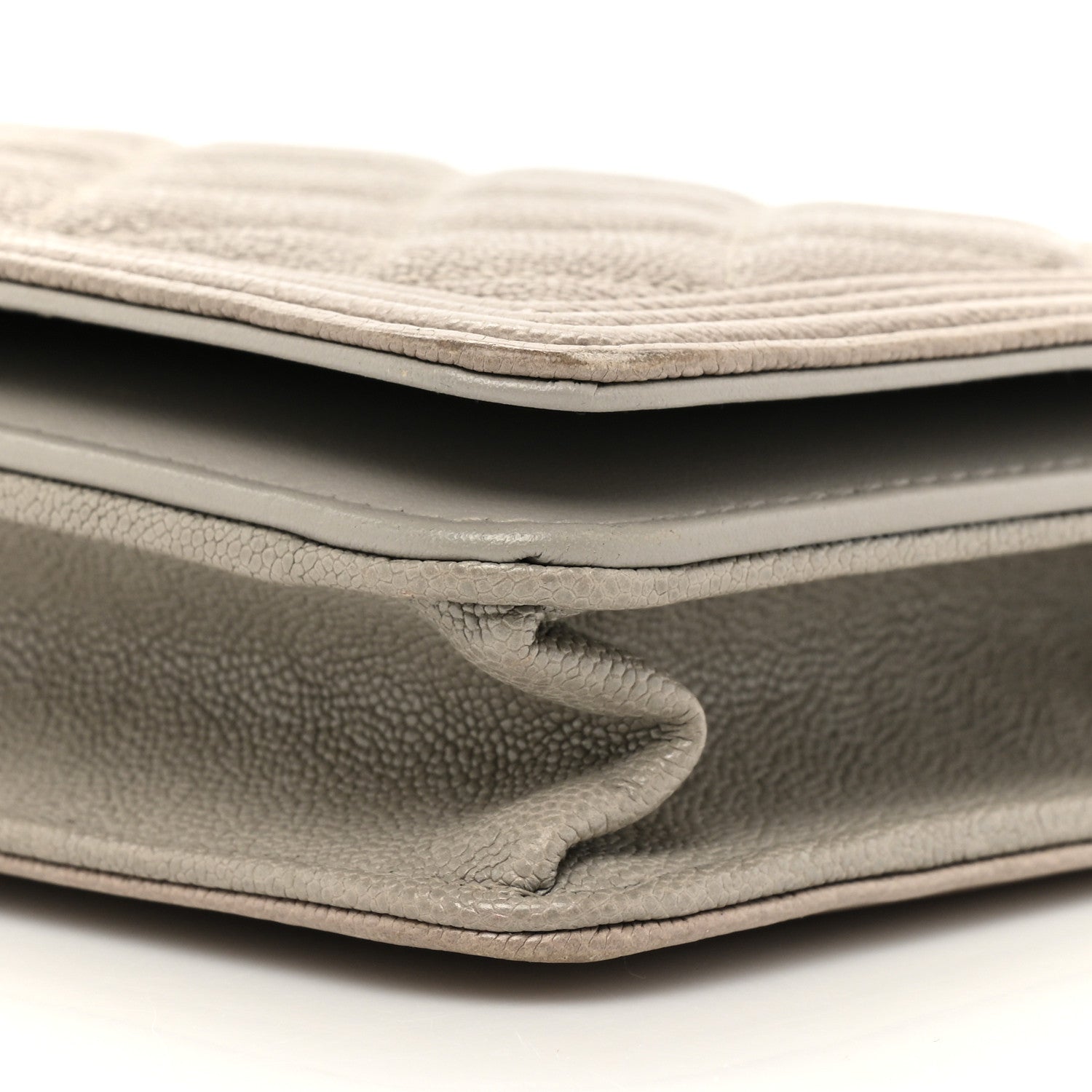 Chanel Caviar Quilted Boy Wallet On Chain WOC Grey 9 of 17