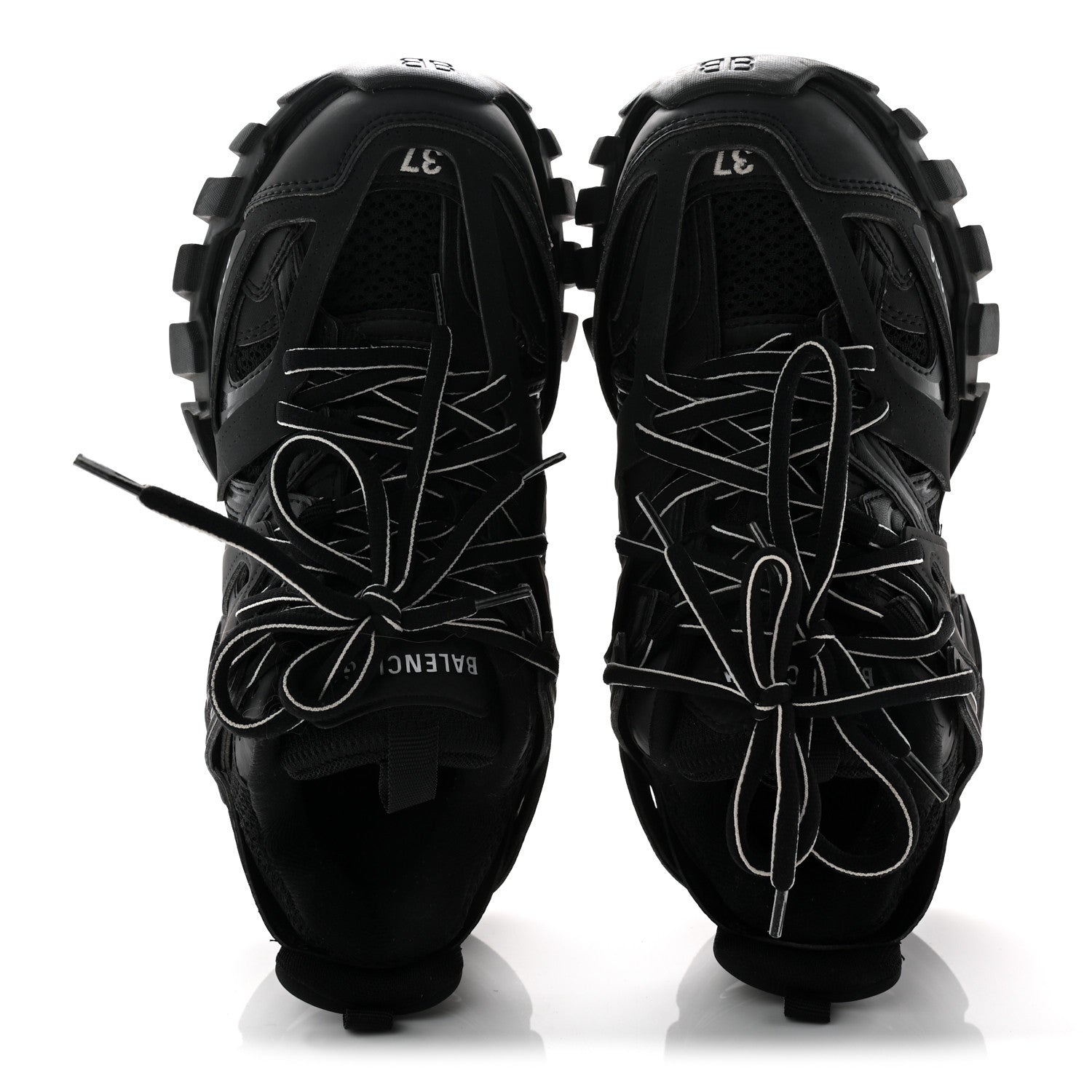 Balenciaga Mesh Nubuck Effect Fabric LED Womens Track Sneakers 37 Black 2 of 10