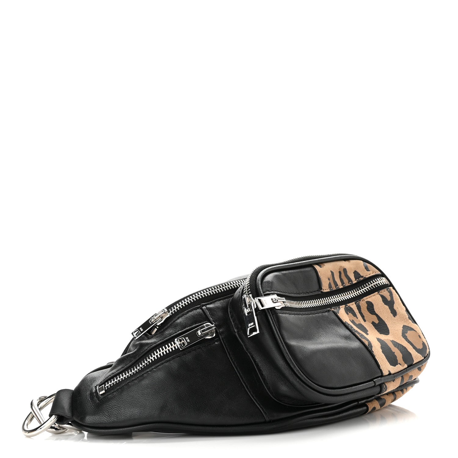 Alexander Wang Lambskin Suede Leopard Attica Belt Bag Black 4 of 9