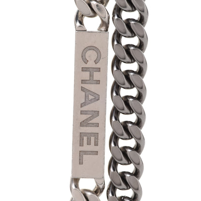 Chanel Oversized Double Chain Logo Short Necklace Ruthenium 4 of 6