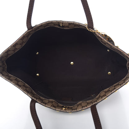 Gucci Crystal Monogram Medium Babouska Shopping Tote Dark Brown 5 of 7