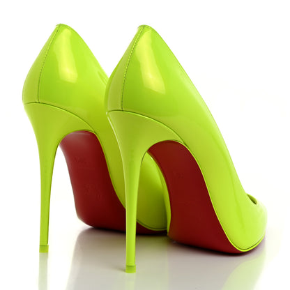 Christian Louboutin Patent Perle So Kate 100 Pumps 39.5 Fluo Yellow 4 of 8