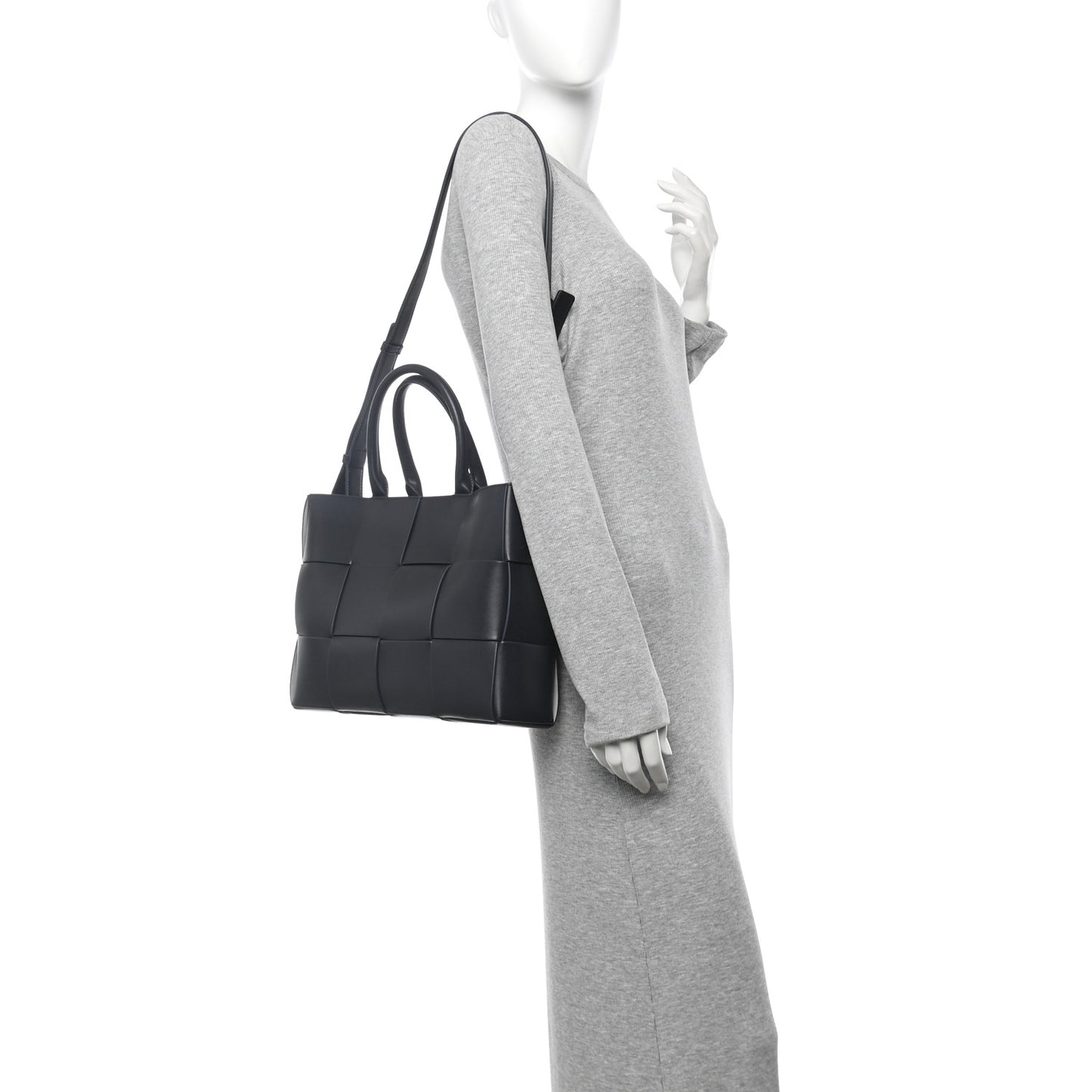 Nappa Maxi Intreccio Small Arco East West Tote Ardoise Glacier