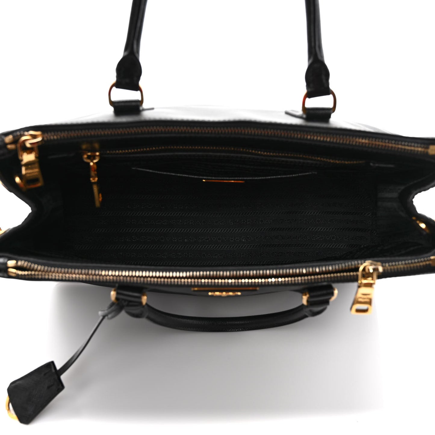 Saffiano Small Galleria Double Zip Tote Black